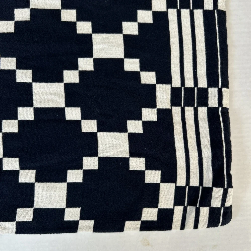 Schoolhouse Pillow Sham Winter + Summer Cotton Pillow Sham in Winter Summer Navy